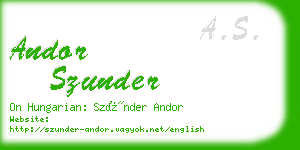 andor szunder business card